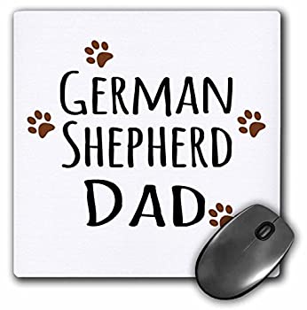【輸入品・未使用】3dRose German Shepherd Dog Dad - Alsatian - brown muddy paw prints - Mouse Pad%ｶﾝﾏ% 8 by 8 inches (mp_153912_1) [並行輸入品]