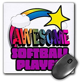 【中古】【輸入品・未使用】3dRose Shooting Star Rainbow Awesome Softball Player Mouse Pad (mp_201411_1) [並行輸入品]