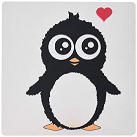 【中古】【輸入品・未使用】3dRose LLC 8 x 8 x 0.25 Inches Mouse Pad%カンマ% Cute Penguin with Love Heart Black And White Cartoon Sweet Kawaii Adorable Baby Animal On