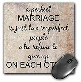 【中古】【輸入品・未使用】3dRose LLC 8 X 8 X 0.25 Inches Mouse Pad a Perfect Marriage%カンマ% Black Lettering on Picture of Marble Print Background (Mp_180092_1) [