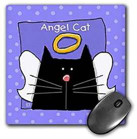 【中古】【輸入品・未使用】3dRose LLC 8 x 8 x 0.25 Inches Mouse Pad%カンマ% Angel Black Cat Cute Cartoon Pet Loss Memorial (mp_36660_1) [並行輸入品]