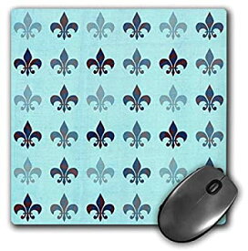 【中古】【輸入品・未使用】3dRose LLC 8 x 8 x 0.25 Inches Mouse Pad%カンマ% Blue And Brown French Fleur De Lis (mp_123375_1) [並行輸入品]