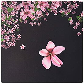 【中古】【輸入品・未使用】3dRose LLC 8 x 8 x 0.25 Inches Mouse Pad%カンマ% Pink and White Cherry Blossoms on Black Background (mp_97837_1) [並行輸入品]