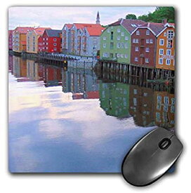【中古】【輸入品・未使用】3Drose LLC 8 X 8 X 0.25 Inches Mouse Pad%カンマ% Trondheim Norway%カンマ% Colorful Rainbow Houses on River Lake Reflection Calm Water Norwegi
