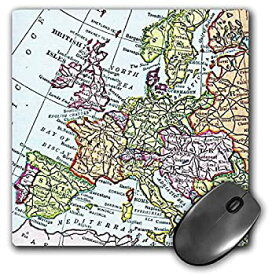 【中古】【輸入品・未使用】3dRose LLC 8 x 8 x 0.25 Inches Mouse Pad%カンマ% Vintage European Map of Western Europe Britain Uk France Spain Italy Etc Retro Geography