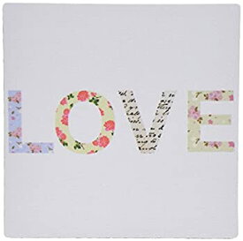 【中古】【輸入品・未使用】3dRose 8 X 8 X 0.25 Love Romantic Floral Typography Girly Text Flowery Shabby Chic Valentines Day Flower Design Mouse Pad (mp_112807_1)