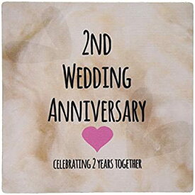 【中古】【輸入品・未使用】3dRose 8 x 8 x 0.25 Inches 2nd Wedding Anniversary Gift Cotton Celebrating 2 Years Together Mouse Pad (mp_154429_1) [並行輸入品]