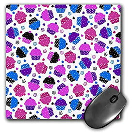 【中古】【輸入品・未使用】3dRose LLC 8 x 8 x 0.25 Inches Mouse Pad%カンマ% Cute Blue%カンマ% Pink%カンマ% Purple%カンマ% and Black Chubby Cupcakes Pattern (mp_169262_1) [並