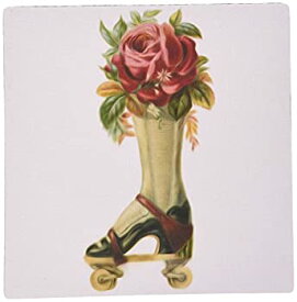【中古】【輸入品・未使用】3dRose 8 x 8 x 0.25 Inches Vintage Steampunk Victorian Lady Boot Roller Skate with Red Rose Bouquet Mouse Pad (mp_104671_1) [並行輸入品