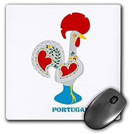 【中古】【輸入品・未使用】3dRose 8 x 8 x 0 25 Inches The White Portuguese Rooster or Galo De Barcelos Mouse Pad (mp_160671_1) [並行輸入品]