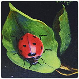 【中古】【輸入品・未使用】3dRose LLC 8 x 8 x 0.25 Inches Mouse Pad%カンマ% Red/Black Spotted Lady Bug on Green Leaf (mp_61504_1) [並行輸入品]