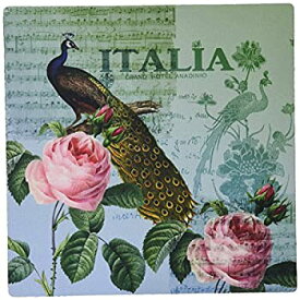 【中古】【輸入品・未使用】3dRose LLC 8 x 8 x 0.25 Inches Mouse Pad%カンマ% Peacock and Roses Vintage Italia Art (mp_79156_1) [並行輸入品]