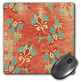 【中古】【輸入品・未使用】3dRose LLC 8 x 8 x 0.25 Inches Mouse Pad%カンマ% Red and Blue Art Nouveau Flower Pattern (mp_169199_1) [並行輸入品]