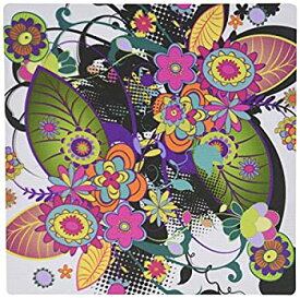【中古】【輸入品・未使用】3dRose LLC 8 X 8 X 0.25 Inches Pretty Modern Colorful Funky Flowers Abstract Nature Design Mouse Pad (mp_115397_1) [並行輸入品]