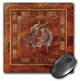 【中古】【輸入品・未使用】3dRose LLC 8 x 8 x 0.25 Inches Mouse Pad%カンマ% Gold Dragon on Orange (mp_40295_1) [並行輸入品]