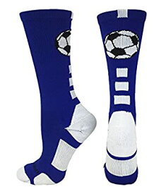 【中古】【輸入品・未使用】MadSportsStuff 競技用クルーソックス サッカーボール (複数色） M ブルー