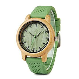 【中古】【輸入品・未使用】BOBO BIRD グリーンシリコンバンド グリーンダイヤル 竹製腕時計 B06 ソニー日本クォーツムーブメント メンズ レディース