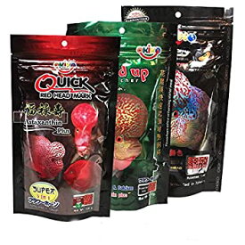 【中古】【輸入品・未使用】OKIKO set of 3: quick red%カンマ% head up%カンマ% platinum high quality flowerhorn cichlid food - 100g X 3 by thaiFH.com [並行輸入品]