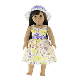 【中古】【輸入品・未使用】18 Inch Doll Clothes | Gorgeous Floral Party Dress with Purple Trim%カンマ% Including White Hat with Matching Ribbon | Fits 18%ダブルクォーテ%