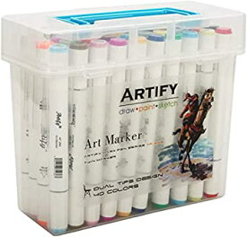 【中古】【輸入品・未使用】Artify Artistアルコールベースのアートマーカーセット、キャリングケース付きのカラーデュアルチップツインマーカーペン