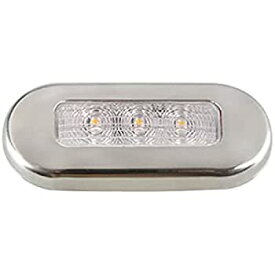 【中古】【輸入品・未使用】Aqua Signal 16430-7 LED 楕円形ライト 2.95インチ ホワイト ステンレススチールカバー付き