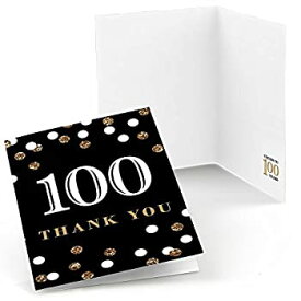 【中古】【輸入品・未使用】Adult 100th Birthday - Gold - Birthday Party Thank You Cards (8 count)