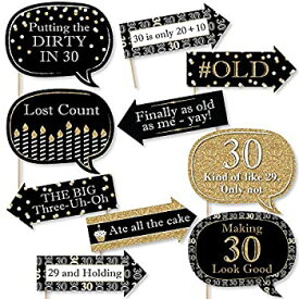 【中古】【輸入品・未使用】Funny Adult 30th Birthday - Gold - Birthday Party Photo Booth Props Kit - 10 Count