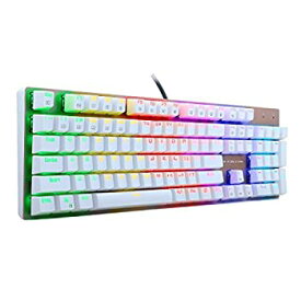 【中古】【輸入品・未使用】E-Element? Z-88 RGB LED Backlit Water-Proof Mechanical Gaming Keyboard with 104 Keys Anti-Ghost keys%カンマ% Blue Switches%カンマ% White+Gold