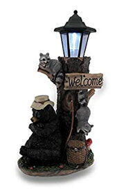 【中古】【輸入品・未使用】Lazy Days of Summer Black Bear and Friends LED Solar Lantern Welcome Sign [並行輸入品]