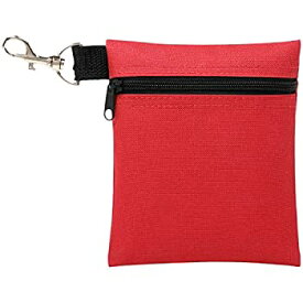 【中古】【輸入品・未使用】(Red) - Golf Tee Pouch%カンマ% BuyAgain 14cm X 17cm Professional Zipper Golf Tee / Ball Pouch Bag With Metal Lobster Claw Clip.