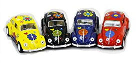 【中古】【輸入品・未使用】Diecast Cars-Set of 4 Cars: 5 VW Happy Flower Classic Beetle 1/32 Scale Pull Back n Go Action. by Kinsmart [並行輸入品]