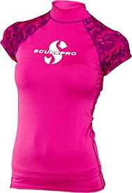 【中古】【輸入品・未使用】(Large%カンマ% Flamingo) - ScubaPro Women's UPF 50 Cap Sleeve Rash Guard