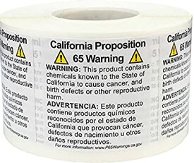 【中古】【輸入品・未使用】カリフォルニア州 プロポジション65 警告ラベル ショートフォーム 1 1/2 x 1 1/2インチ 正方形 500枚 粘着ステッカー