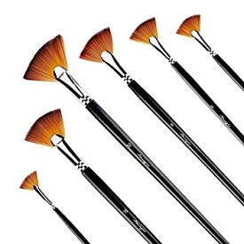 【中古】【輸入品・未使用】Fan Brushes - Amagic Artist Soft Anti-Shedding Nylon Hair Paint Brush Set for Acrylic Watercolour Oil Painting (6 Pcs)