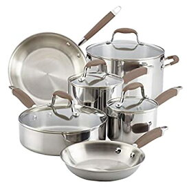 【中古】【輸入品・未使用】Anolon 31521 Advanced Triply Stainless Steel Cookware Pots and Pans Set%カンマ% 10 Piece