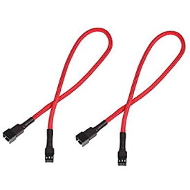 【中古】【輸入品・未使用】JBtek Sleeved 3 Pin CPU Case Fan Extension Cable Red 2 Pack [並行輸入品]