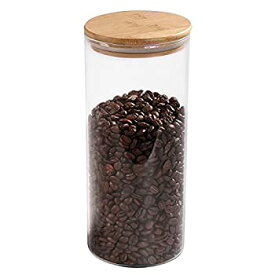【中古】【輸入品・未使用】(Clear%カンマ% 52.36 Fl Oz) - 77L Glass Coffee Bean Container%カンマ% 52.36 FL OZ (1550 ML)%カンマ% Glass Food Storage Jar with Airtight Seal Ba
