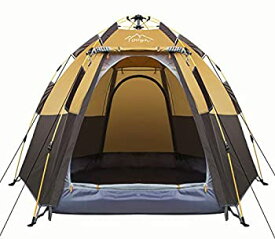 【中古】【輸入品・未使用】Toogh 3-4 Person Camping Tent Backpacking Tents Hexagon Waterproof Dome Automatic Pop-Up Outdoor Sports Tent Camping Sun Shelters 141［
