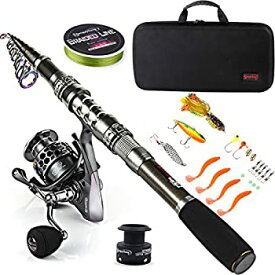 【中古】【輸入品・未使用】(1.8M/5.91FT%カンマ% A-Fishing Full Kits with Carrier Case) - Sougayilang Fishing Rod Combos with Telescopic Fishing Pole Spinning Reels F