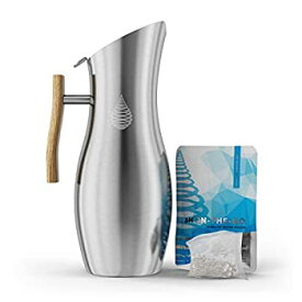 【中古】【輸入品・未使用】pH VITALITY Stainless Steel Alkaline Water Pitcher - Alkaline Water Filter Pitcher by Invigorated Water - High pH Ionized Filtered Wate