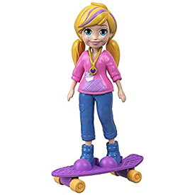 【中古】【輸入品・未使用】Polly Pocket 3インチ 人形 アイコニックな衣装&クリップ式スケートボード ローリングホイール付き