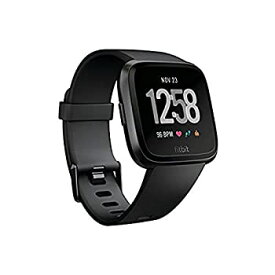 【中古】【輸入品・未使用】Fitbit Versa Smart Watch、ブラック/ブラックアルミニウム、ワンサイズ（S＆Lバンド含む）