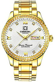 【中古】【輸入品・未使用】メンズ パワーリザーブディスプレイ 自動機械式腕時計 フルステンレススチール 防水 スイス製腕時計 Luxury/gold white