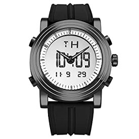 【中古】【輸入品・未使用】SINOBI デジタル腕時計 メンズ スポーツウォッチ アラームストップウォッチ メンズウォッチ S9368G black case-black band