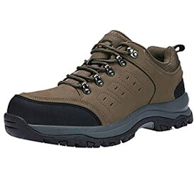 【中古】【輸入品・未使用】CAMEL CROWN Mens Hiking Shoes Low Cut Boots Leather Walking Shoes for Outdoor Trekking Training Casual Work Khaki/Black 10.5 M US [並行