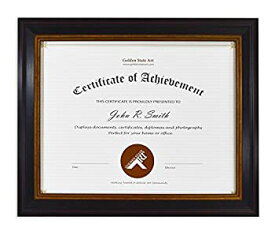 【中古】【輸入品・未使用】Golden State Art 8.5x11 Photo Frame for Diploma/Certificate%カンマ% Black Gold & Burgundy color. Includes Real Glass & Table-top Display [