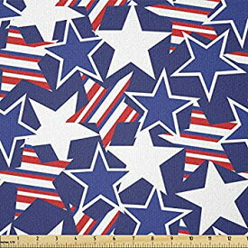 【中古】【輸入品・未使用】Ambesonne 7月4日生地 ヤードによる自由と自由の星条旗 アメリカをテーマにした模様 ストレッチニット生地 衣類の裁縫やアートクラフトに 1ヤー