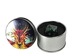 【中古】【輸入品・未使用】Druid Forge 35mm d20 Dragon Egg dice - Dragons Breath Black - Black with Green Numbers [並行輸入品]