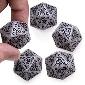 【中古】【輸入品・未使用】Battle-Scarred Jumbo d20 Polyhedral Dice (5-Pack) | Distressed Giant Twenty-Sided Dice with Extra Abrasion for Natural Imperfections |