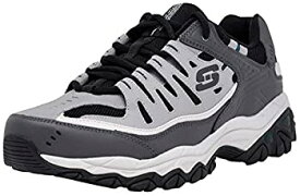 【中古】【輸入品・未使用】Skechers Men's Afterburn Memory-Foam Lace-up Sneaker%カンマ% Charcoal/Green%カンマ% 9.5 M US